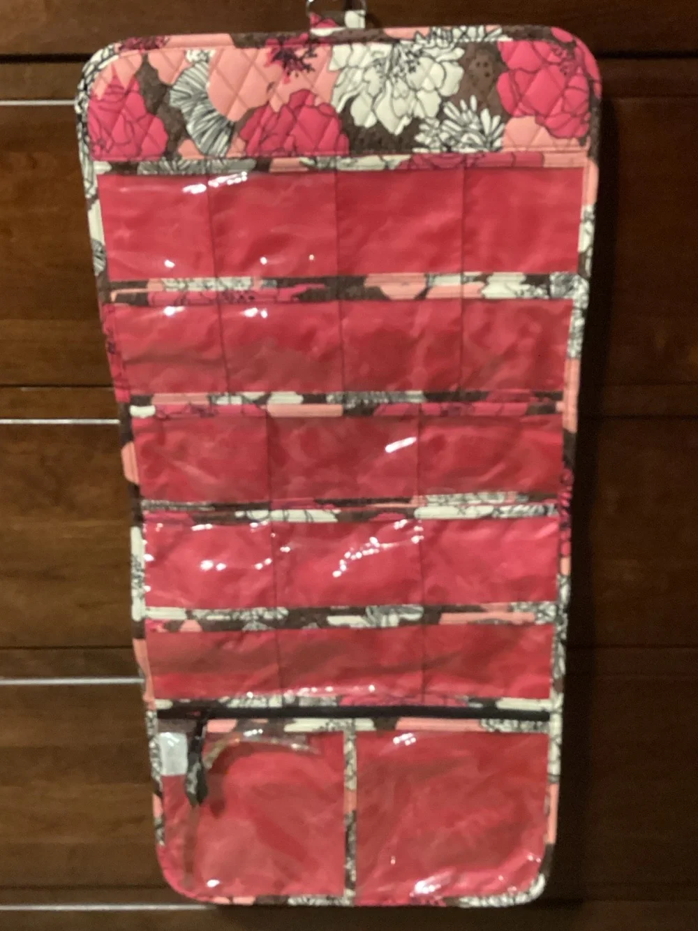 Vera Bradley Pink Brown Floral Quilted Travel Organizer